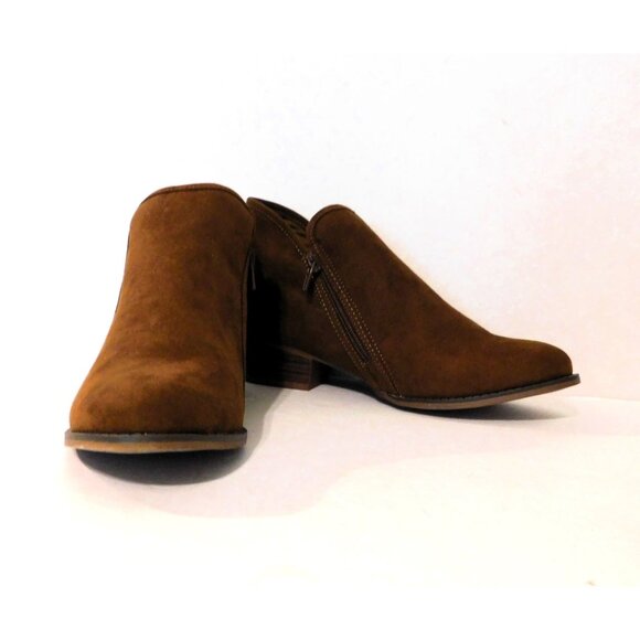 Esprit Hunter Wood Fashion Boots Womens Size 10 Brown Heeled Bootie Faux Suede - Picture 2 of 11
